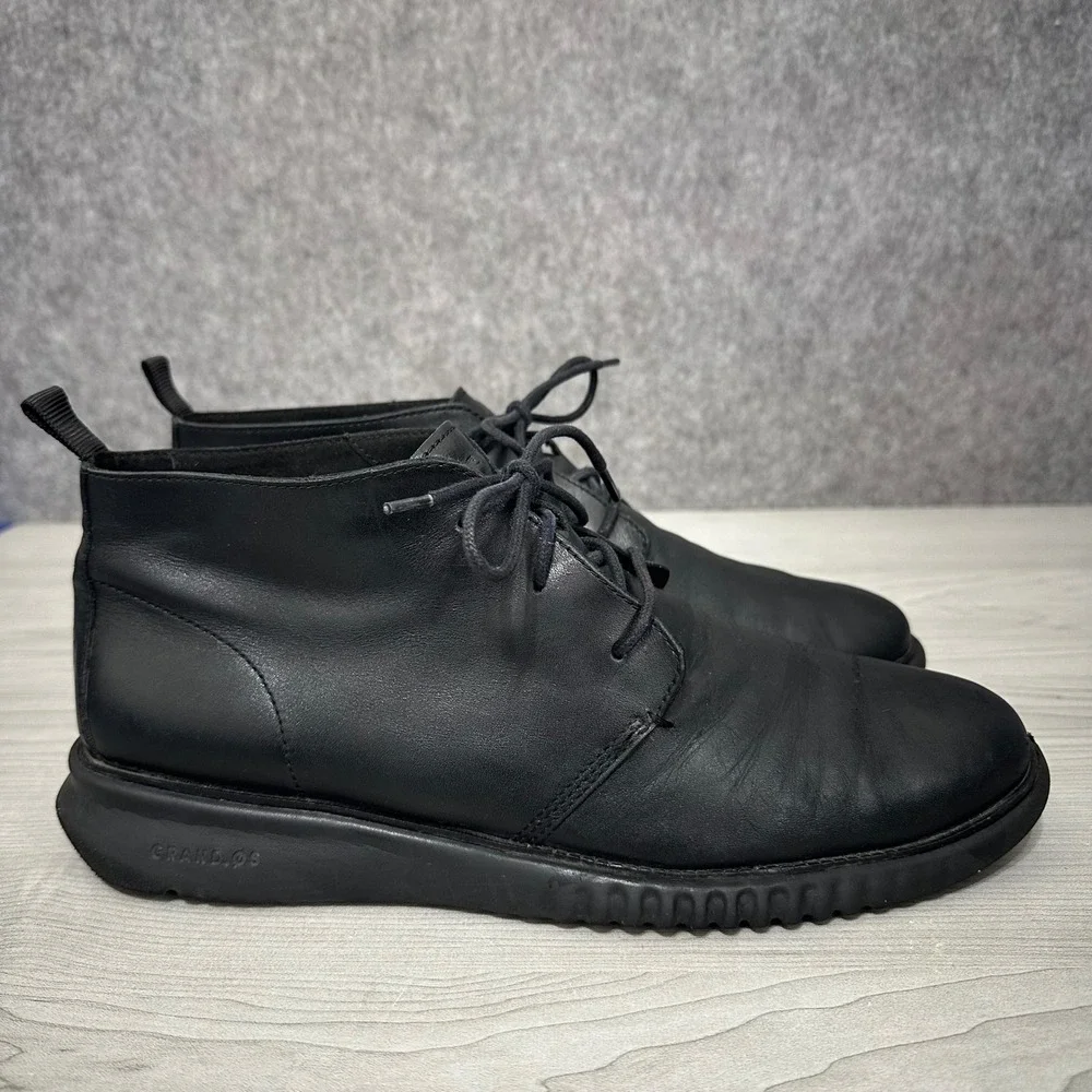 Cole Haan 2.Zerogrand Men's Size‎ 10.5 Chukka Boots Black Leather C26198